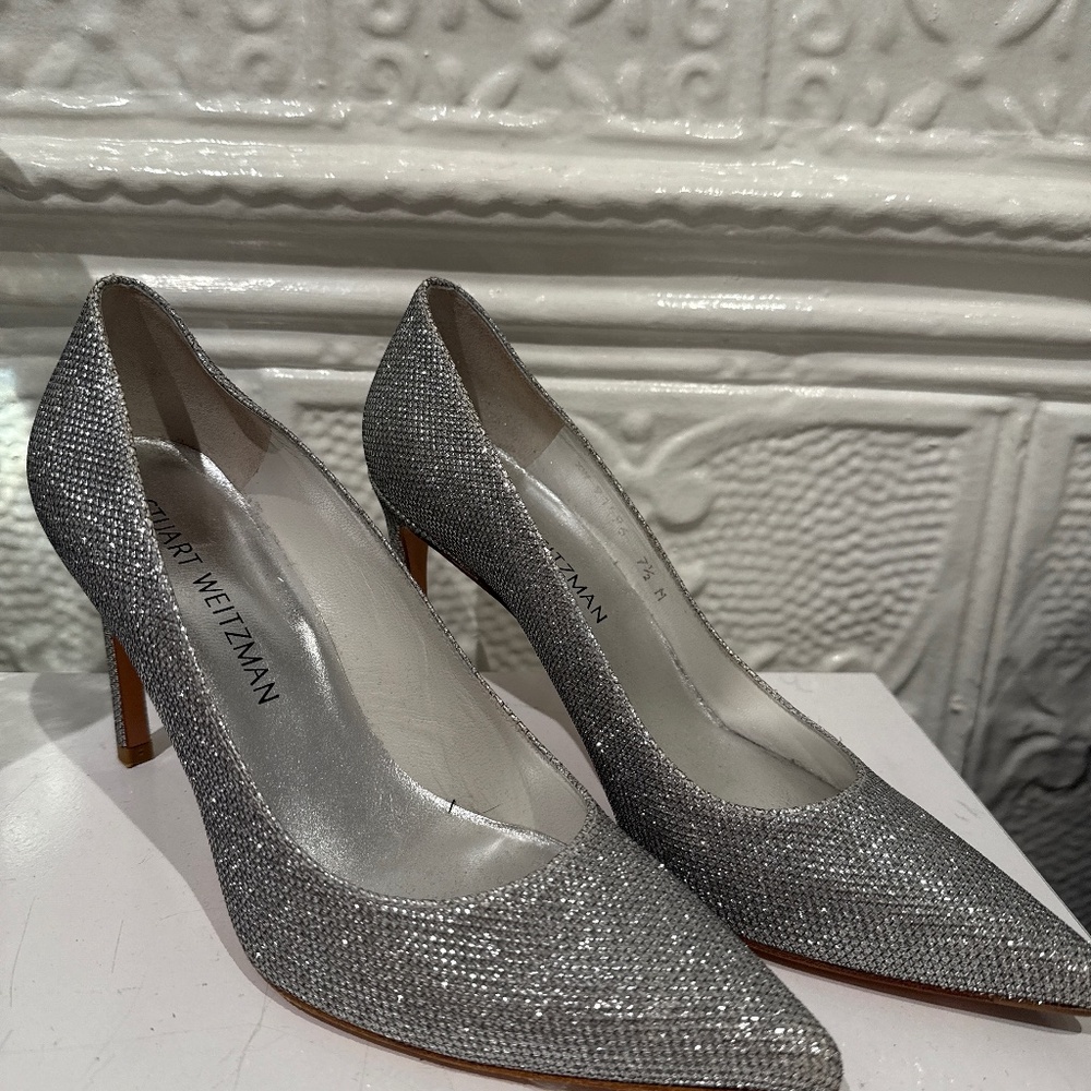 Stewart Weissman shimmer glitter heels